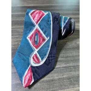 Vintage Elizabeth Nell Necktie Abstract Diamond Pattern Silk Tie for Men